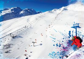 Gästehaus für Skiurlaub in Sölden: lange Skipiste in den Alpen