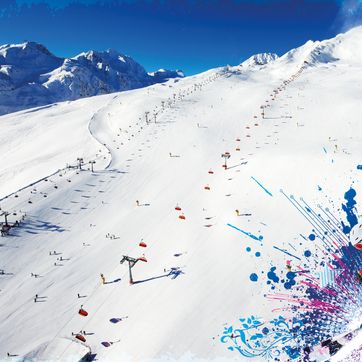 Gästehaus für Skiurlaub in Sölden: lange Skipiste in den Alpen